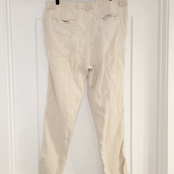 Zara Pants Women's Drawstring Beige Casual Two Pockets Medium - Picture 2 of 4